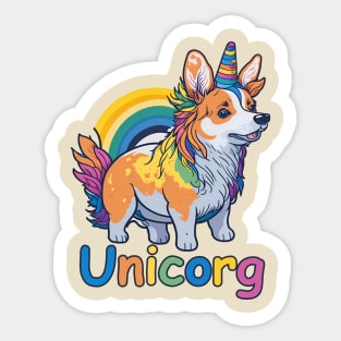 Funny Welsh Corgi Unicorg Sticker